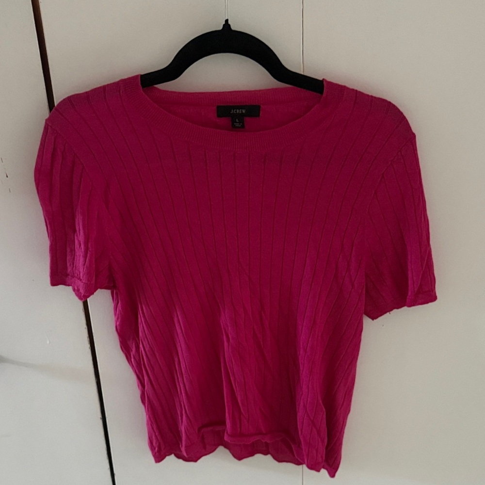 J. Crew Women's Fuchsia Short Sleeve Top